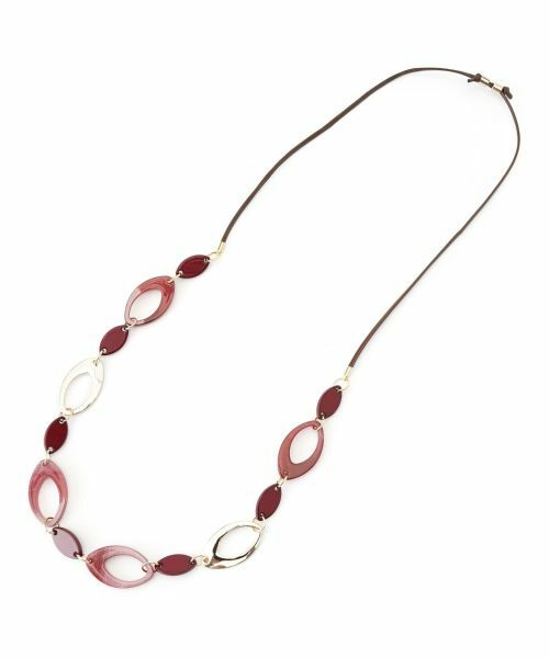 Leilian/レリアン オーバルモチーフロングネックレス ボルドー系 その他 Leilian/レリアン オーバルモチーフロングネックレス ボルドー系 その他