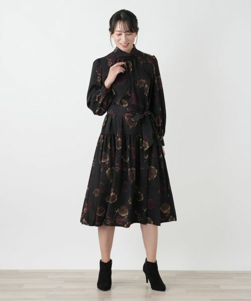 Leilian / レリアン ドレス | 洗えるプリントフレアワンピース【ROCHAS Premiere】【ERICA】 | 詳細1