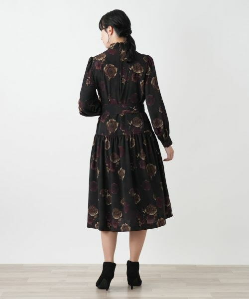 Leilian / レリアン ドレス | 洗えるプリントフレアワンピース【ROCHAS Premiere】【ERICA】 | 詳細3