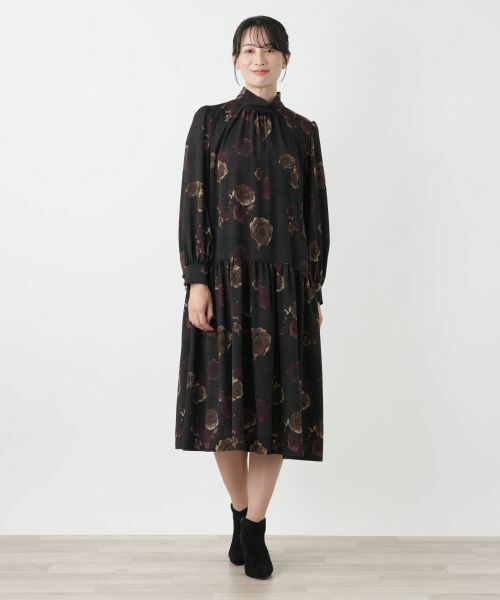Leilian / レリアン ドレス | 洗えるプリントフレアワンピース【ROCHAS Premiere】【ERICA】 | 詳細4