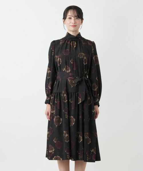 Leilian / レリアン ドレス | 洗えるプリントフレアワンピース【ROCHAS Premiere】【ERICA】 | 詳細5