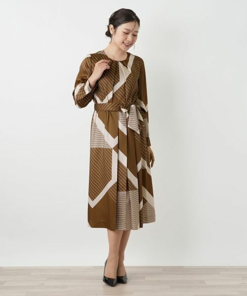 Leilian / レリアン ドレス | 幾何学柄フレアワンピース【ROCHAS Premiere】 | 詳細4