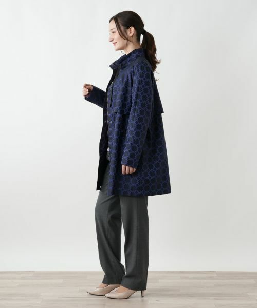 Leilian / レリアン その他アウター | 幾何学柄スタンドカラー比翼コート【ROCHAS Premiere】【LIMONTA】 | 詳細2