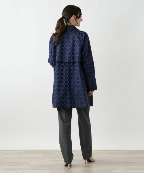 Leilian / レリアン その他アウター | 幾何学柄スタンドカラー比翼コート【ROCHAS Premiere】【LIMONTA】 | 詳細3