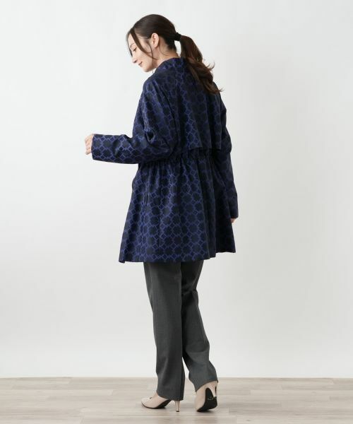 Leilian / レリアン その他アウター | 幾何学柄スタンドカラー比翼コート【ROCHAS Premiere】【LIMONTA】 | 詳細4