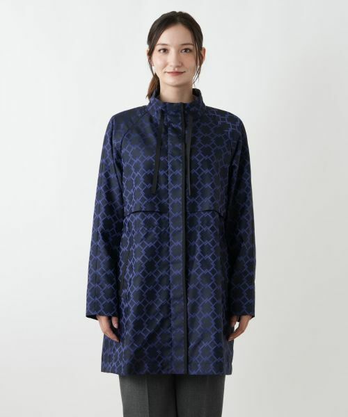 Leilian / レリアン その他アウター | 幾何学柄スタンドカラー比翼コート【ROCHAS Premiere】【LIMONTA】 | 詳細5