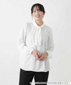 Leilian / レリアン シャツ・ブラウス | ストライプボウタイブラウス【ROCHAS Premiere】