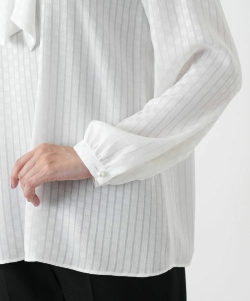 Leilian / レリアン シャツ・ブラウス | ストライプボウタイブラウス【ROCHAS Premiere】 | 詳細10