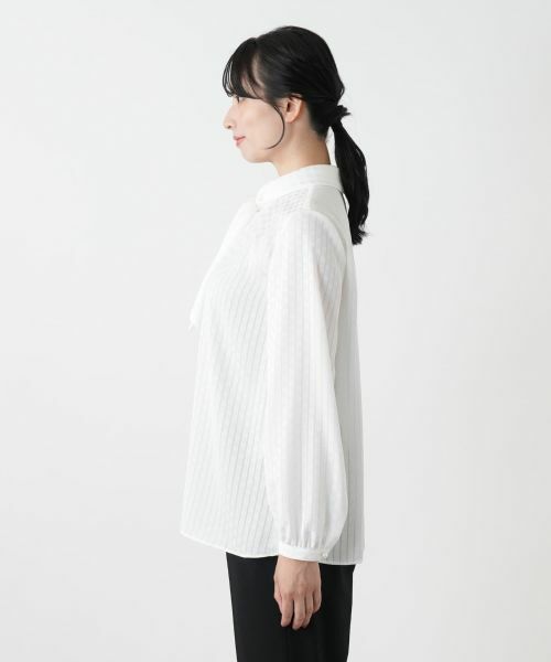 Leilian / レリアン シャツ・ブラウス | ストライプボウタイブラウス【ROCHAS Premiere】 | 詳細5