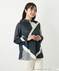 Leilian / レリアン シャツ・ブラウス | プリントスタンドカラーブラウス【ROCHAS Premiere】