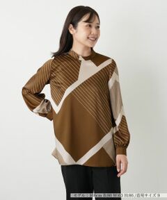 Leilian / レリアン シャツ・ブラウス | プリントスタンドカラーブラウス【ROCHAS Premiere】