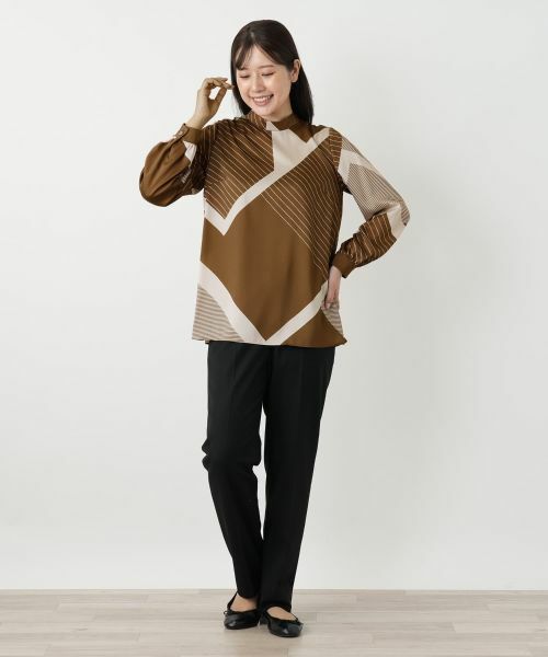 Leilian / レリアン シャツ・ブラウス | プリントスタンドカラーブラウス【ROCHAS Premiere】 | 詳細4