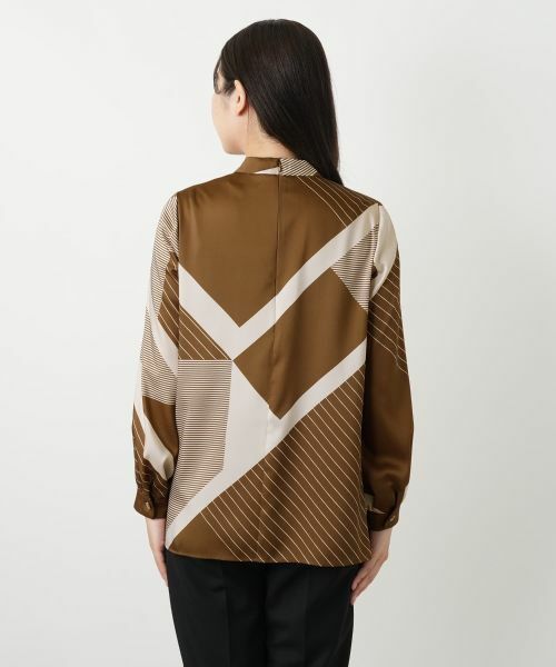 Leilian / レリアン シャツ・ブラウス | プリントスタンドカラーブラウス【ROCHAS Premiere】 | 詳細9