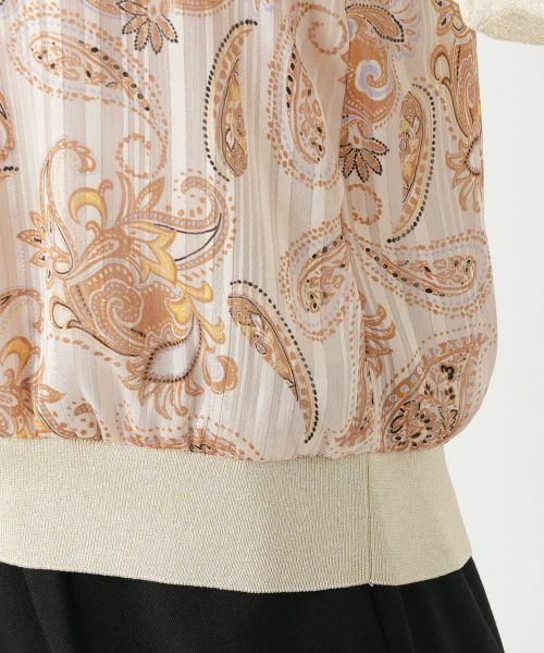 Leilian / レリアン ニット・セーター | ペイズリー切替ラメニット【Leilian WHITE LABEL】 | 詳細10