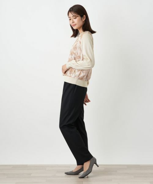 Leilian / レリアン ニット・セーター | ペイズリー切替ラメニット【Leilian WHITE LABEL】 | 詳細2