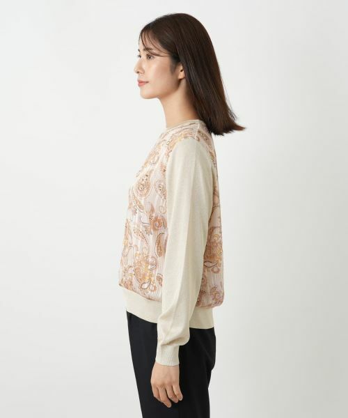 Leilian / レリアン ニット・セーター | ペイズリー切替ラメニット【Leilian WHITE LABEL】 | 詳細5