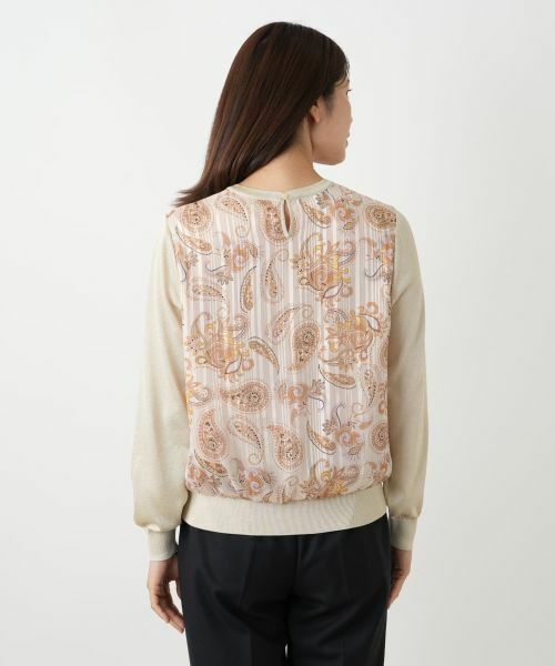 Leilian / レリアン ニット・セーター | ペイズリー切替ラメニット【Leilian WHITE LABEL】 | 詳細6