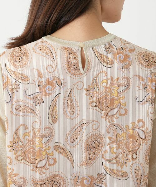 Leilian / レリアン ニット・セーター | ペイズリー切替ラメニット【Leilian WHITE LABEL】 | 詳細8