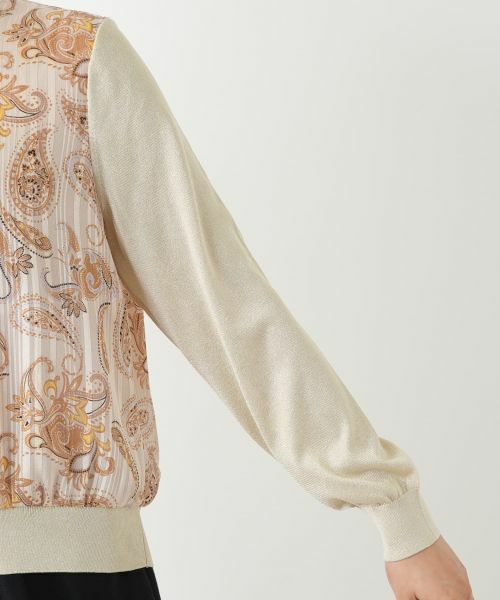 Leilian / レリアン ニット・セーター | ペイズリー切替ラメニット【Leilian WHITE LABEL】 | 詳細9