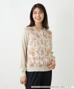 Leilian / レリアン カーディガン・ボレロ | ペイズリー切替ラメカーディガン【Leilian WHITE LABEL】