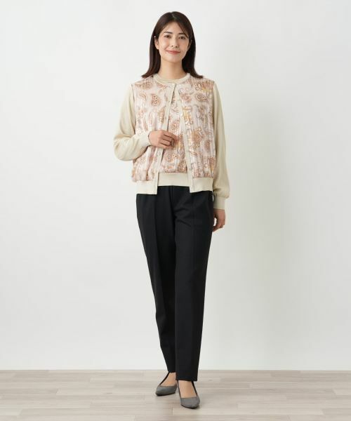 Leilian / レリアン カーディガン・ボレロ | ペイズリー切替ラメカーディガン【Leilian WHITE LABEL】 | 詳細1