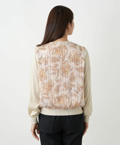 Leilian / レリアン カーディガン・ボレロ | ペイズリー切替ラメカーディガン【Leilian WHITE LABEL】 | 詳細6