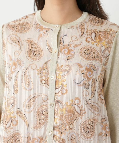 Leilian / レリアン カーディガン・ボレロ | ペイズリー切替ラメカーディガン【Leilian WHITE LABEL】 | 詳細7