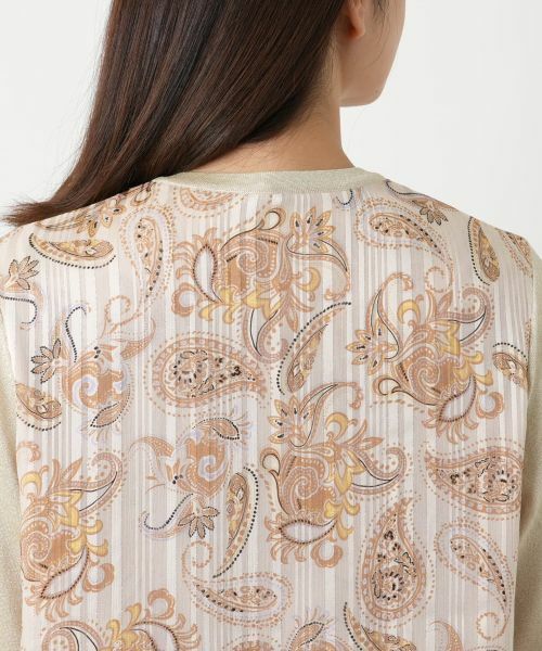 Leilian / レリアン カーディガン・ボレロ | ペイズリー切替ラメカーディガン【Leilian WHITE LABEL】 | 詳細8