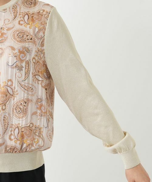 Leilian / レリアン カーディガン・ボレロ | ペイズリー切替ラメカーディガン【Leilian WHITE LABEL】 | 詳細9