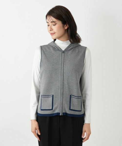 Leilian / レリアン テーラードジャケット | リバーシブルフーデッドベスト【Leilian WHITE LABEL】 | 詳細7