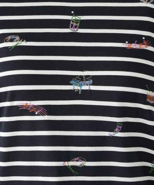 Leilian / レリアン Tシャツ | 刺繍ボーダーカットソー【Leilian WHITE LABEL】 | 詳細15