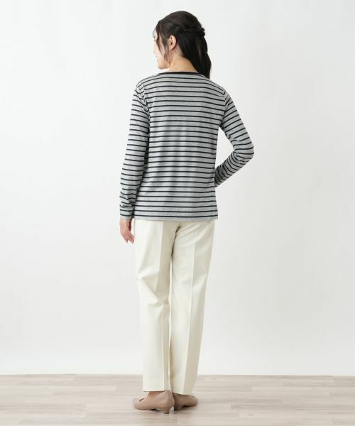 Leilian / レリアン Tシャツ | 刺繍ボーダーカットソー【Leilian WHITE LABEL】 | 詳細3