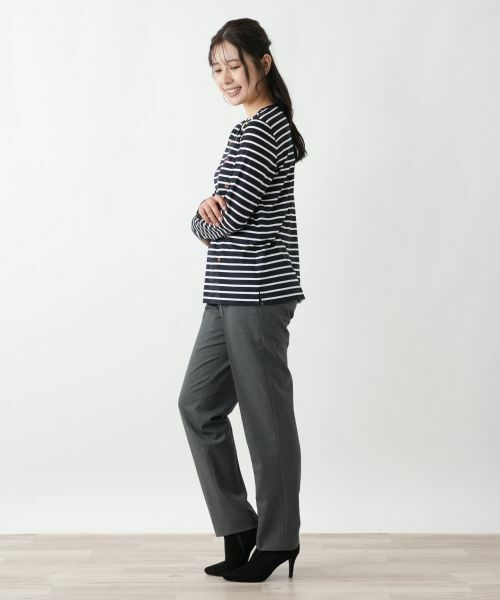 Leilian / レリアン Tシャツ | 刺繍ボーダーカットソー【Leilian WHITE LABEL】 | 詳細5