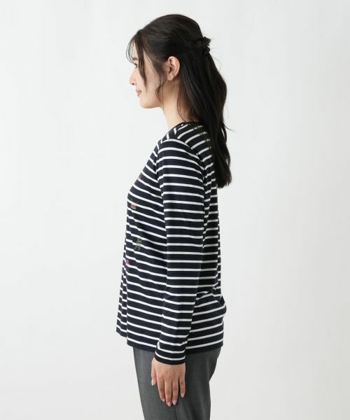 Leilian / レリアン Tシャツ | 刺繍ボーダーカットソー【Leilian WHITE LABEL】 | 詳細8