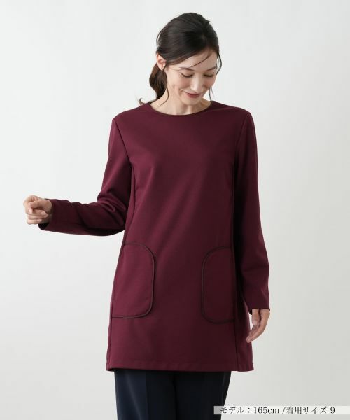 Leilian/レリアン クルーネックカットソー【Leilian WHITE LABEL】 ボルドー系 9(M)