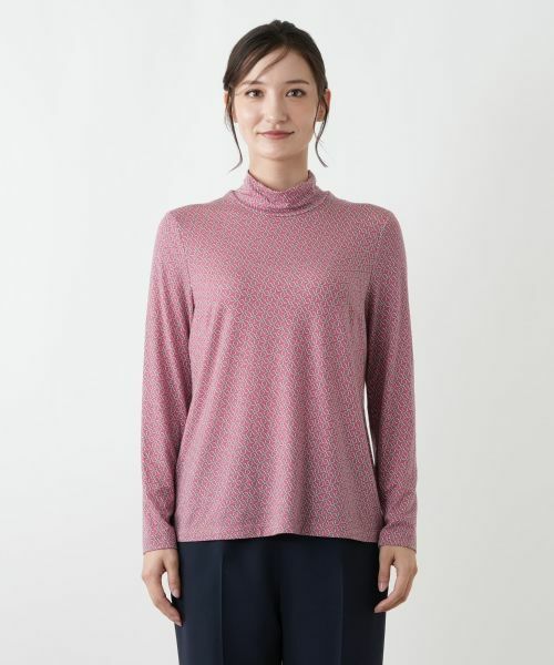 Leilian / レリアン カットソー | 幾何学柄ハイネックカットソー【Leilian WHITE LABEL】 | 詳細10