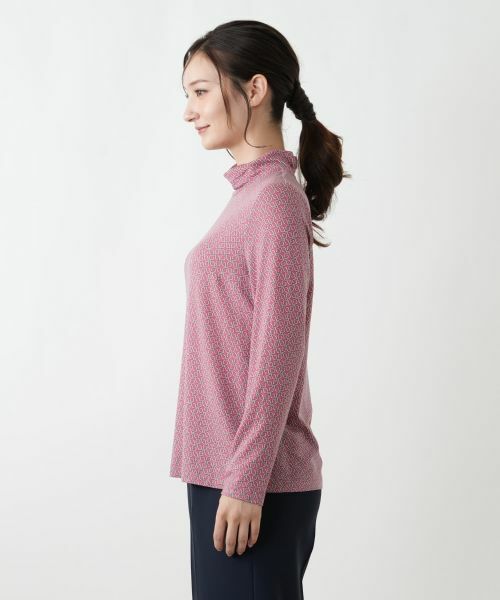 Leilian / レリアン カットソー | 幾何学柄ハイネックカットソー【Leilian WHITE LABEL】 | 詳細11