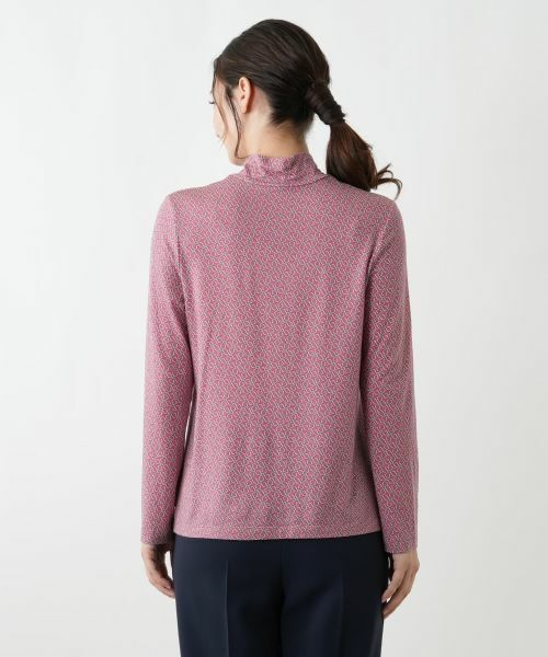 Leilian / レリアン カットソー | 幾何学柄ハイネックカットソー【Leilian WHITE LABEL】 | 詳細12