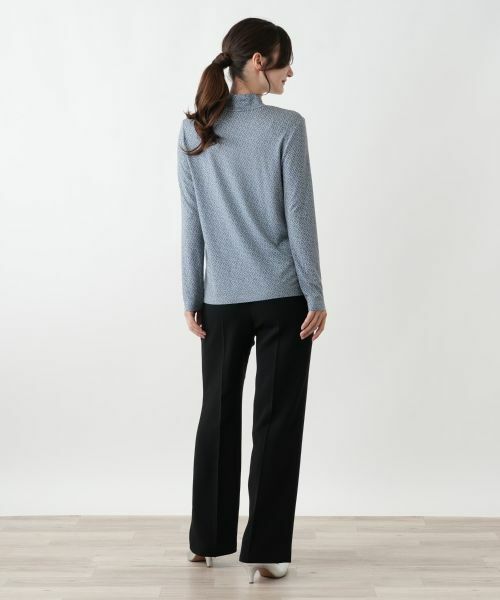 Leilian / レリアン カットソー | 幾何学柄ハイネックカットソー【Leilian WHITE LABEL】 | 詳細3