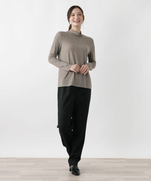 Leilian / レリアン カットソー | 幾何学柄ハイネックカットソー【Leilian WHITE LABEL】 | 詳細4