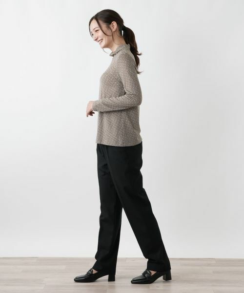 Leilian / レリアン カットソー | 幾何学柄ハイネックカットソー【Leilian WHITE LABEL】 | 詳細5