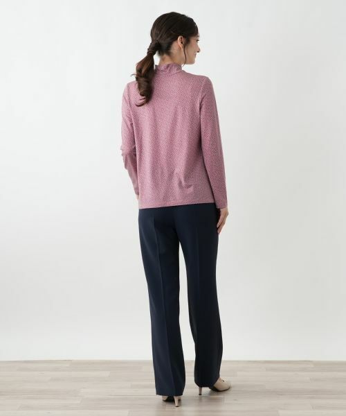 Leilian / レリアン カットソー | 幾何学柄ハイネックカットソー【Leilian WHITE LABEL】 | 詳細9