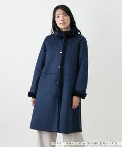 レリアン　ホワイトレーベル　チェスターコート　ネイビー　L相当　美品 レリアン ホワイトレーベル チェスターコート ネイビー L相当 美