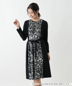 Leilian / レリアン ドレス | 洗えるプリント切替フレアワンピース【Leilian WHITE LABEL】