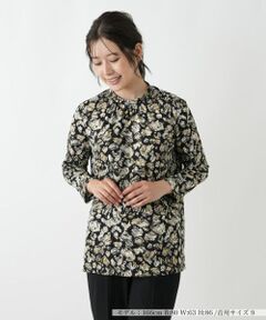 Leilian / レリアン シャツ・ブラウス | プリントバンドカラーブラウス【Leilian WHITE LABEL】