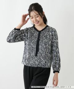 Leilian / レリアン シャツ・ブラウス | 幾何学柄ボウタイブラウス【Leilian WHITE LABEL】