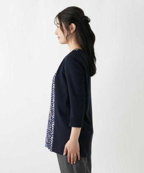 Leilian / レリアン シャツ・ブラウス | 幾何学柄プリーツ切替ブラウス【Leilian WHITE LABEL】 | 詳細8