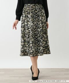 Leilian / レリアン ミニ・ひざ丈スカート | プリントフレアスカート【Leilian WHITE LABEL】