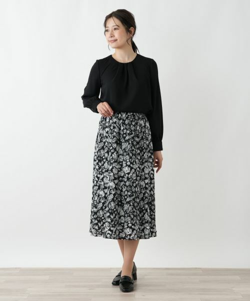 Leilian / レリアン ミニ・ひざ丈スカート | プリントフレアスカート【Leilian WHITE LABEL】 | 詳細1