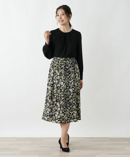 Leilian / レリアン ミニ・ひざ丈スカート | プリントフレアスカート【Leilian WHITE LABEL】 | 詳細7